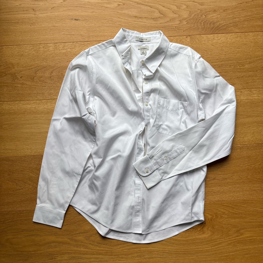 L.L. Bean White Button Down Shirt